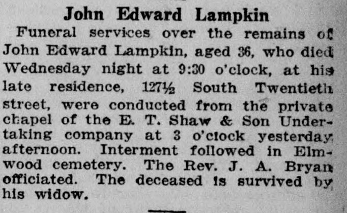 John Edward Lampkin obituary